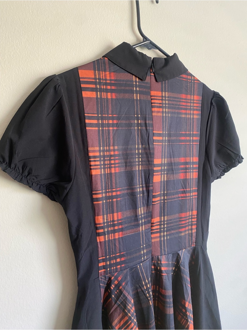Killstar Amberic Tartan Dress Black Orange Plaid Chain Goth Punk M - Picture 9 of 10